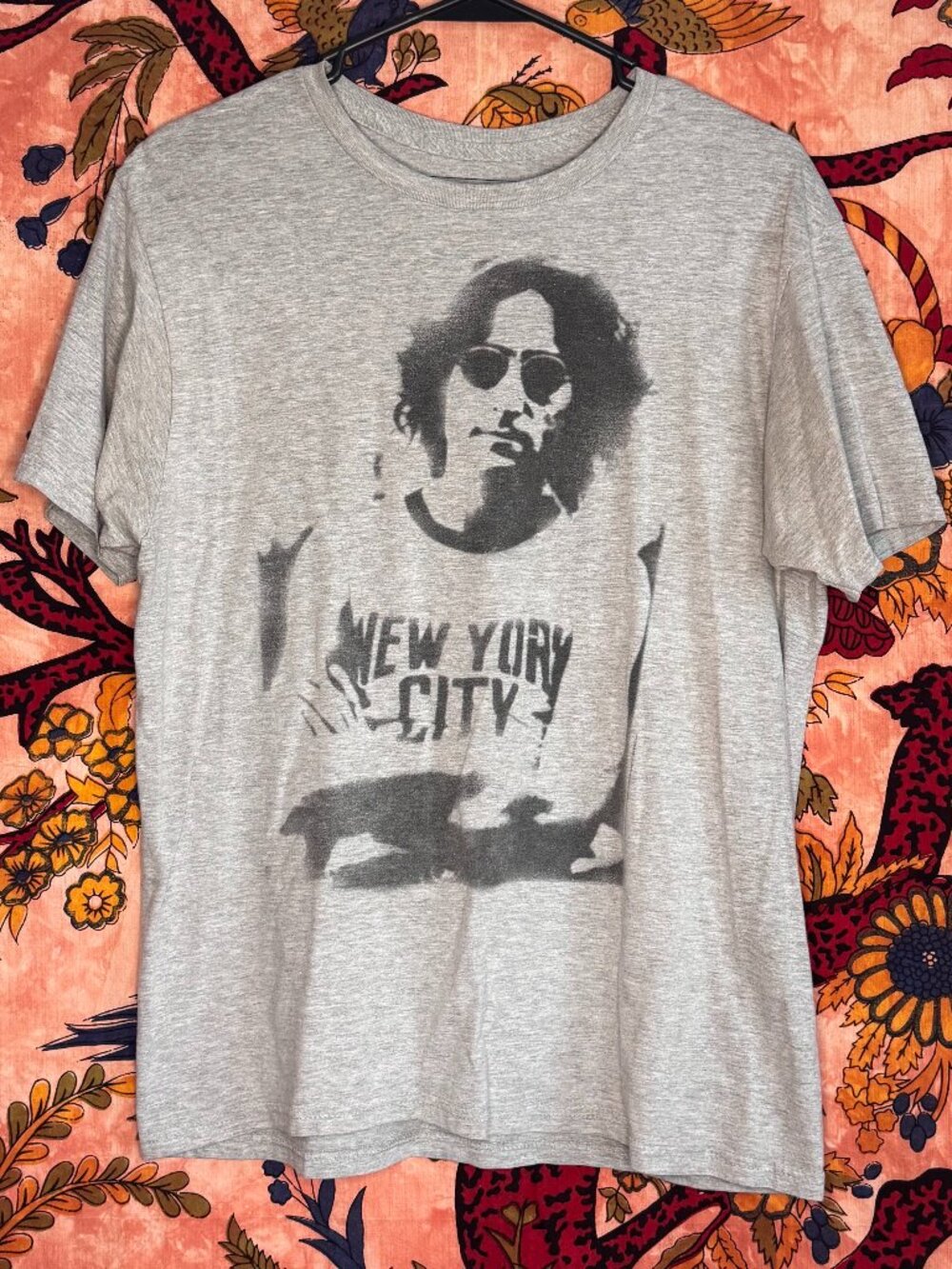 Grey John Lennon Graphic T-Shirt